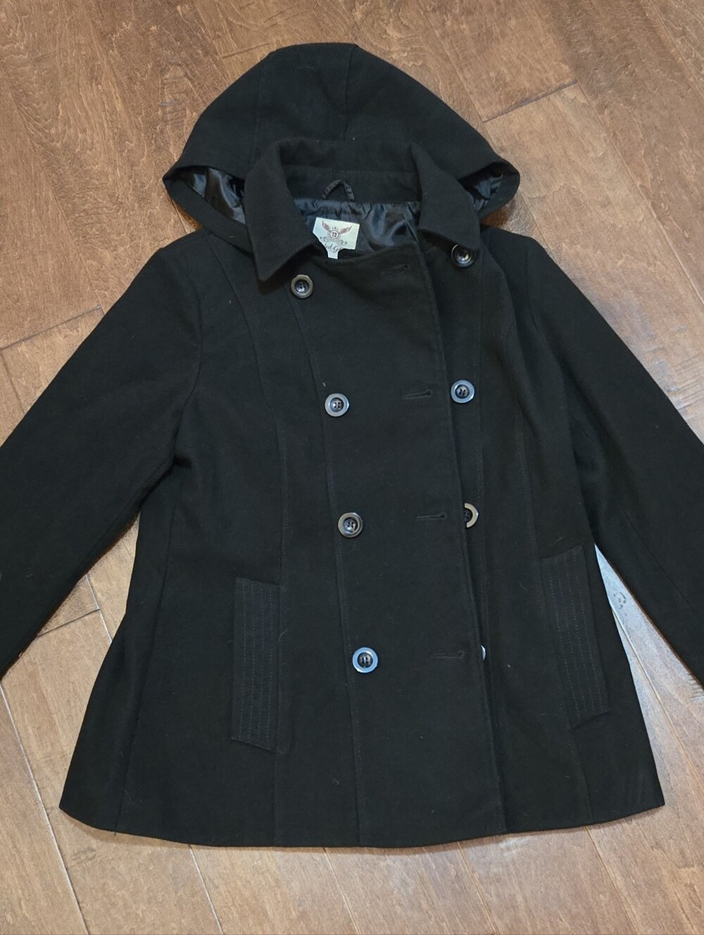 Black Faded Glory Peacoat - L/G (12-14)